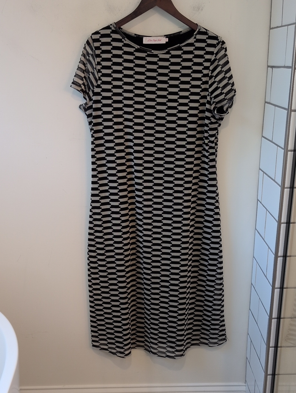 Lisa Says Gah Women's Retro Geometric Short Sleeve Dress 2XL